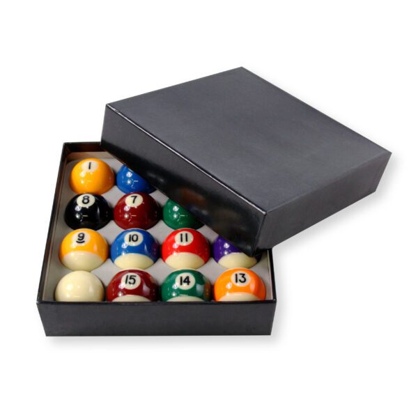 a box with pool balls in it