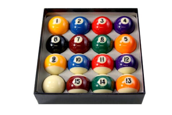 a box of pool balls
