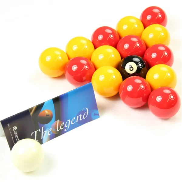 Aramith Premier Red & Yellow 2″ Pool Balls + 1 7/8″ Cue Ball