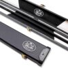 Baize Master Black And White Interior Black Cue Case With Plastic Ends