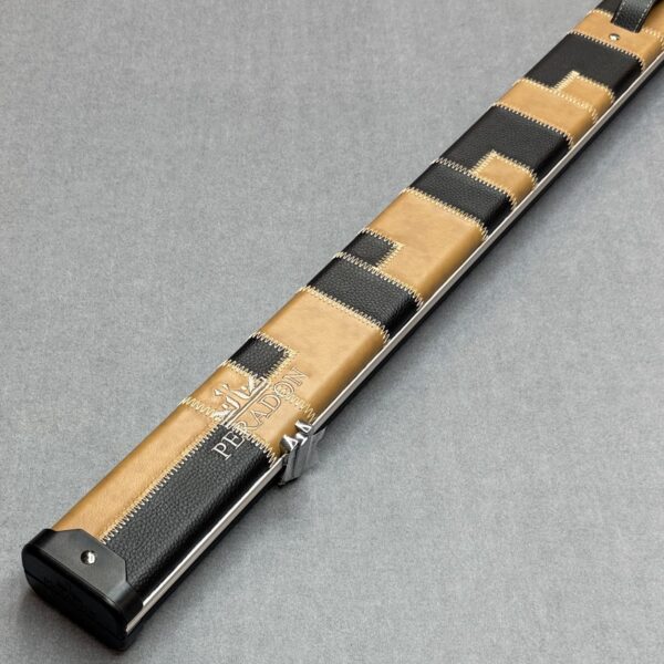 Peradon Halo Wide One Piece Cue Case Limited Edition - Black And Coffee Patchwork