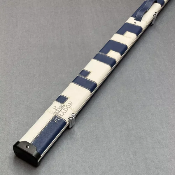 Peradon Halo Wide One Piece Cue Case Limited Edition - White And Navy Patchwork
