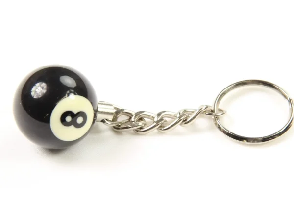 Miniature 2.5cm Lucky 8 Ball Pool Ball Keyring, Keyfob