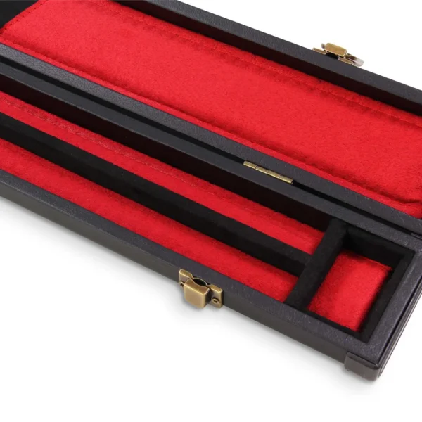 Baize Master Black 2 Pce Hard Snooker/Pool Cue Case With Black And Red Interior
