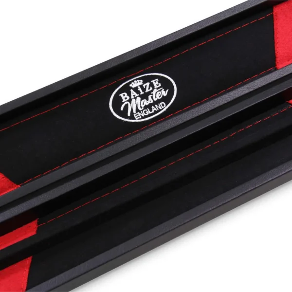 Baize Master Black 2 Pce Hard Snooker/Pool Cue Case With Black And Red Interior