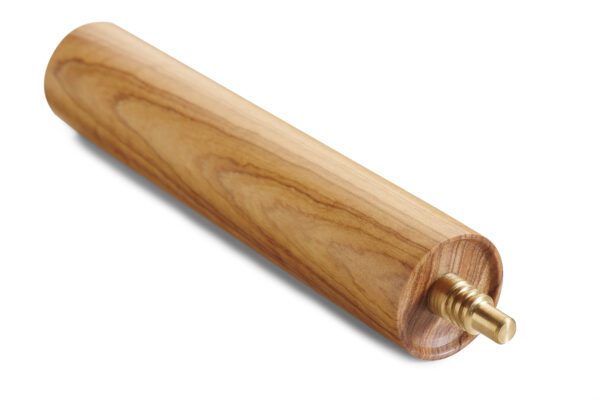 a wooden pool stick on a white background