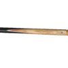 a black and gold pool cue with a gold tip