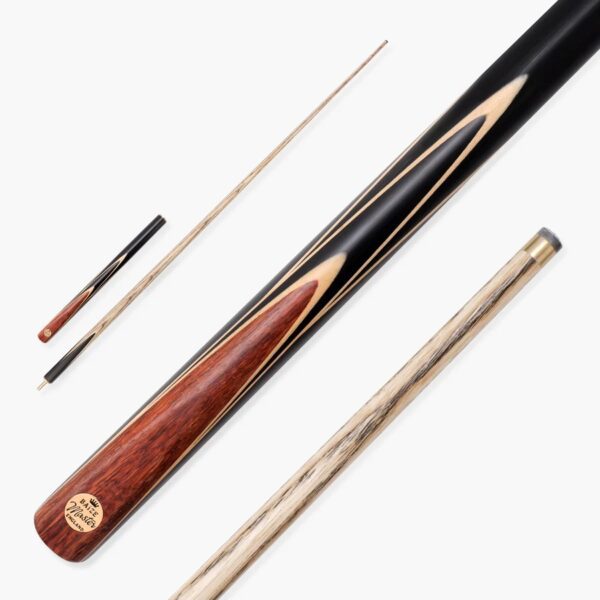 Baize Master Gold Series White Ascot 3/4 Joint Hand Spliced English Pool Cue 8.5mm Tip + Mini Butt
