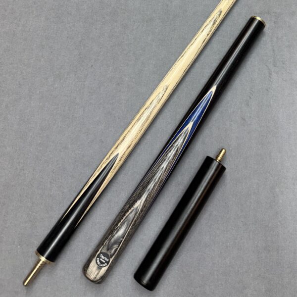 Taylor Made 58" 3/4 Jointed Ash Pool Cue 8.5mm Tip + Mini Butt - Grey Driftwood + Blue Veneer