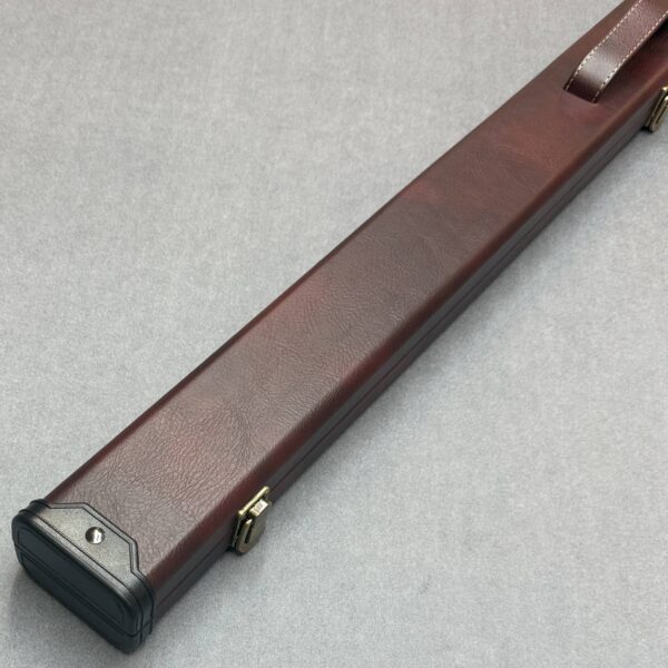 Challenger 3/4 Snooker Pool Cue Case With Durable Riveted Catches + Hinges - Burgundy