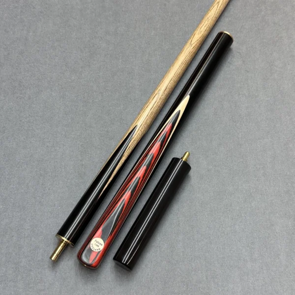 Falcon Crushed Red + Black 3/4 Jointed Cue + Mini Butt Hand Finished In UK Pro Spin Tip